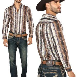 Centenario Men's Tinted Green Denim with Embroidered Details 45315