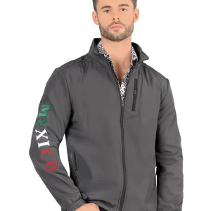 Chamarra de Mexico para Hombre Color Gris Marino Tipo Ariat