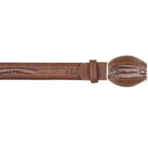 Cinto Casual de Cocodrilo Caiman Panza Original Color Cafe Porto - Los Altos Boots