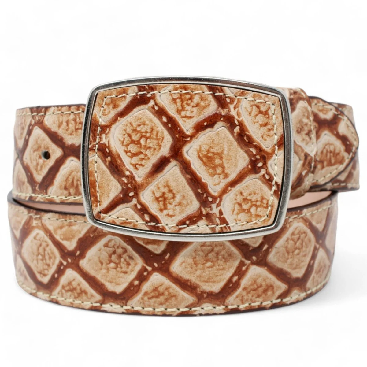 Cinto de Cuero Original Estampado Pirarucu con Hebilla de Metal - Imagen 6