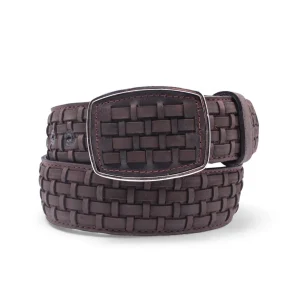 Cinto Vaquero para Hombre de Piel con Diseno Petatillo Color Chocolate 2" Estilo Western – Hooch Boots HC-101