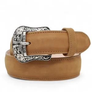 Cinturón de Piel con Hebilla Metálica Texas Tan