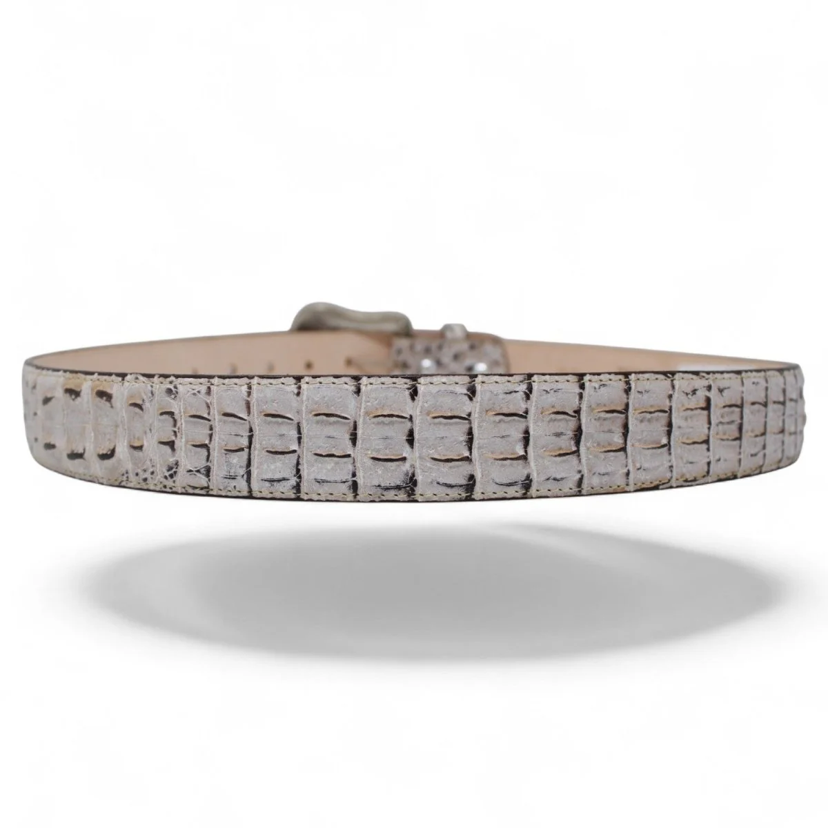 Cinturon de Piel Genuina con Estampado de Caiman Lomo y Hebilla Metálica Texas Natural - Imagen 4