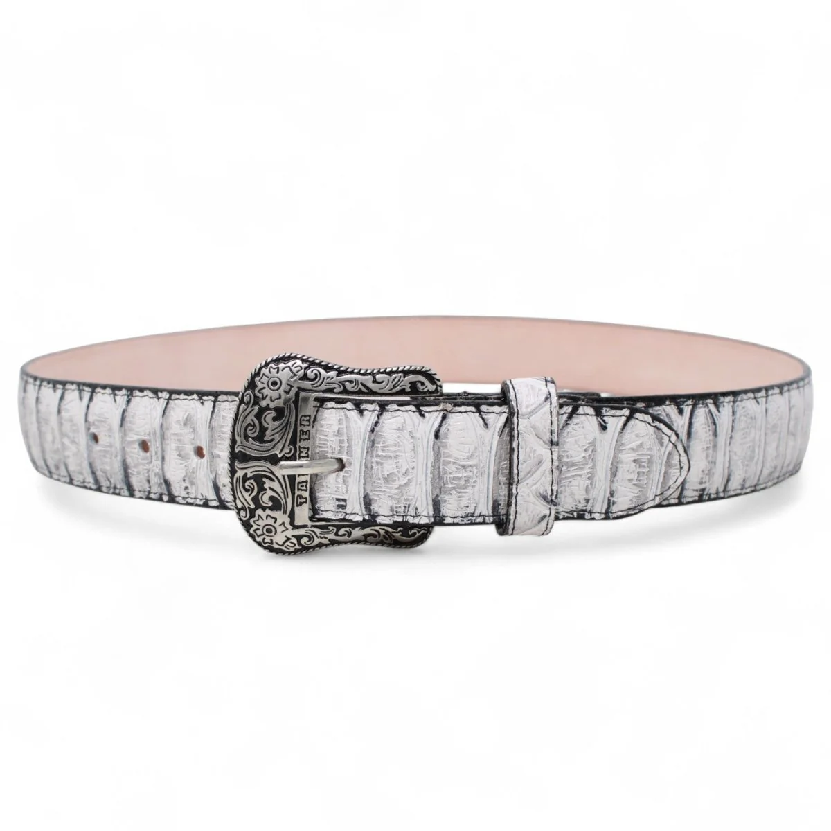 Cinturon de Piel Genuina con Estampado de Piton Jumbo y Hebilla Metálica Texas - Imagen 3