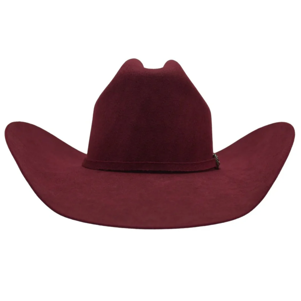 Cowboy Felt Hat 50X Texas Shape Burgundy - Imagen 3