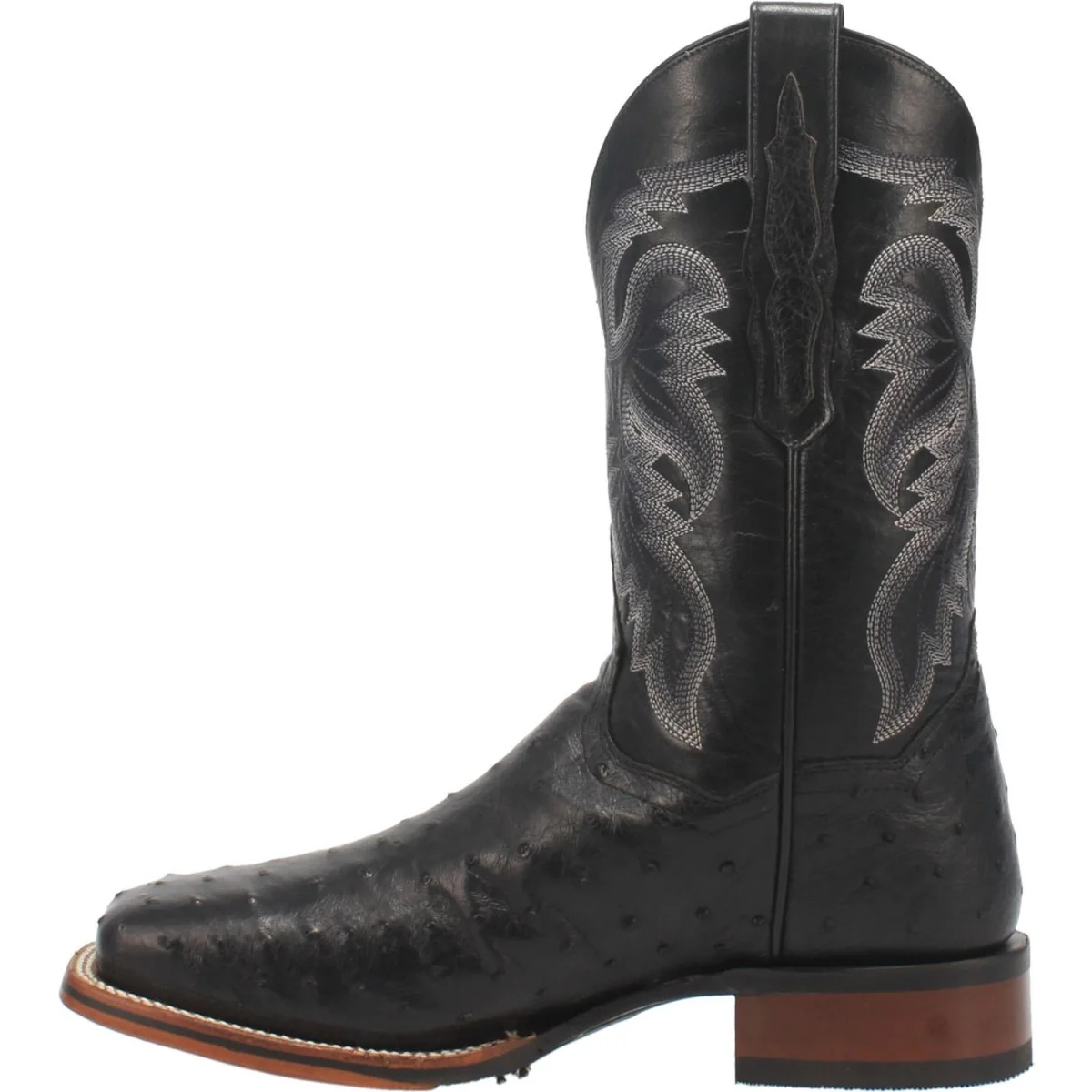 Dan Post Men's Alamosa Full Quill Ostrich Square Toe Boots - Black - Imagen 3
