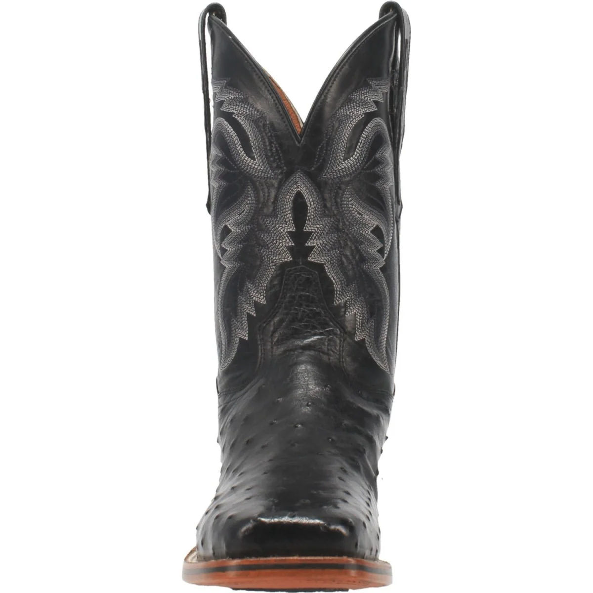 Dan Post Men's Alamosa Full Quill Ostrich Square Toe Boots - Black - Imagen 4