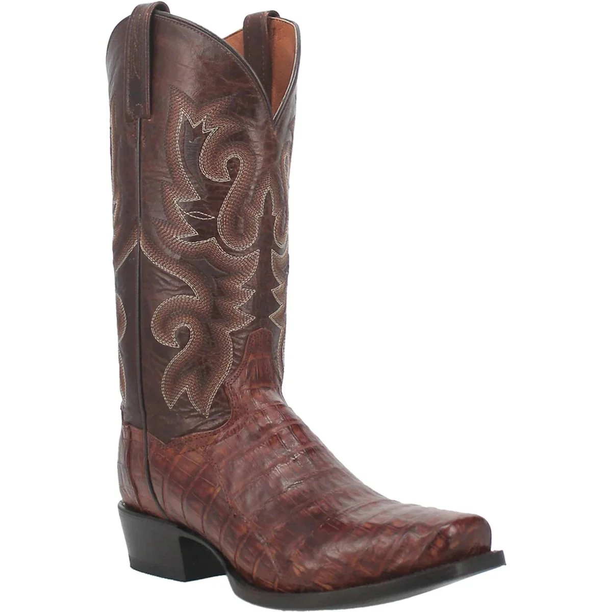 Dan Post Men's Bayou Genuine Caiman Belly Square Toe Boots - Brass - Imagen 2
