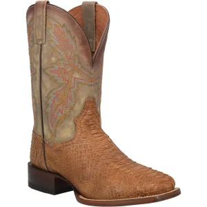 Dan Post Men's Dry Gulch Python Snakeskin Square Toe Boots - Tan DP3996