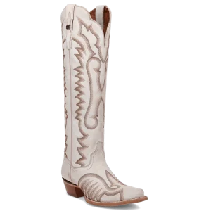 Dan Post Women's Josie Snip Toe Leather Tall Boots - White
