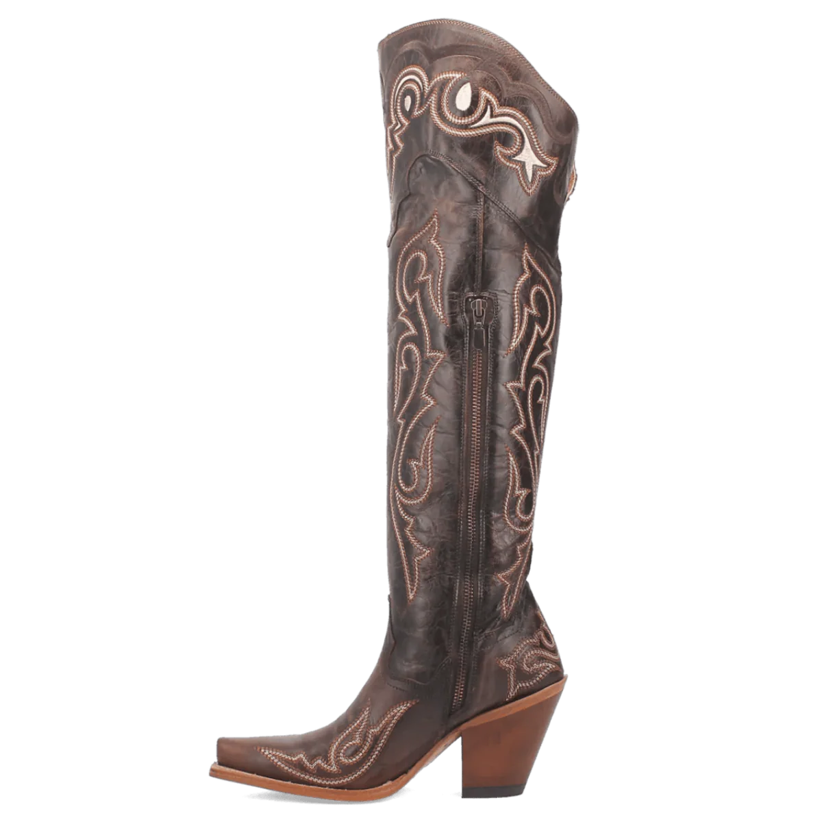 Dan Post Women's Kommotion Snip Toe Leather Tall Boots - Chocolate - Imagen 3