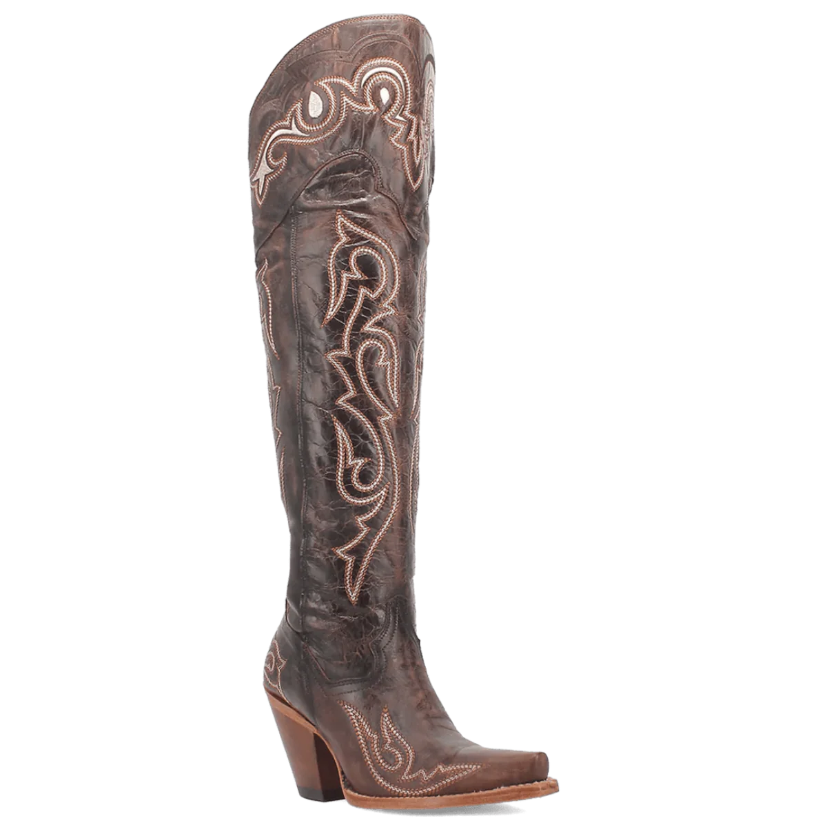 Dan Post Women's Kommotion Snip Toe Leather Tall Boots - Chocolate