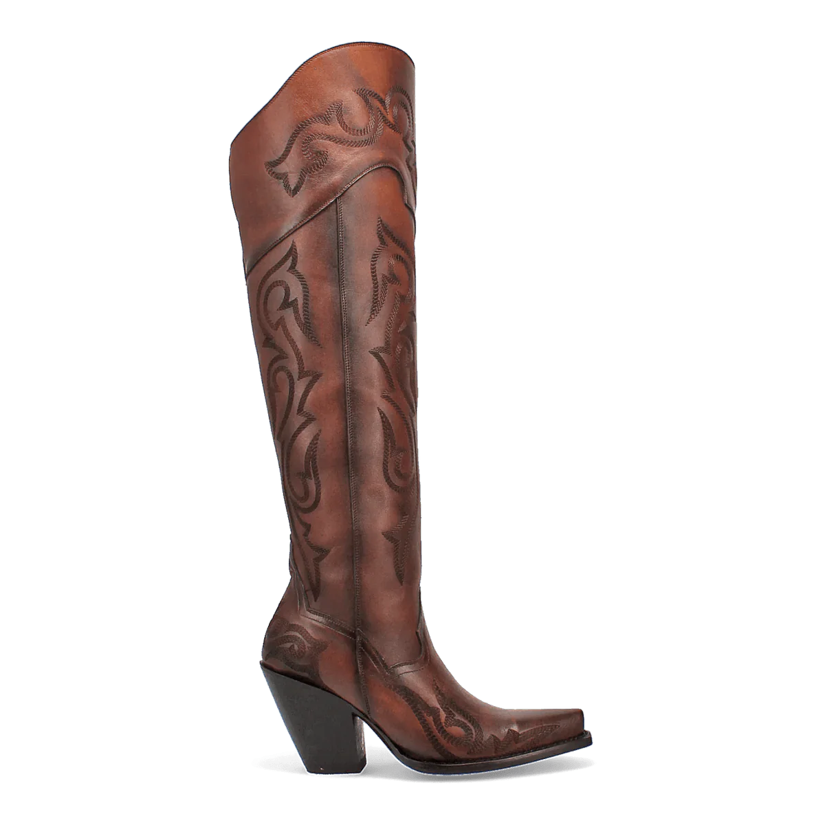 Dan Post Women's Seductress Snip Toe Leather Tall Boots - Chestnut - Imagen 3