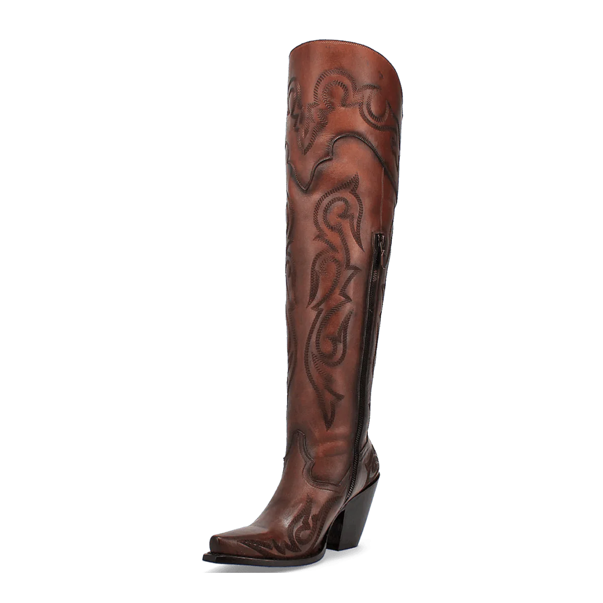 Dan Post Women's Seductress Snip Toe Leather Tall Boots - Chestnut - Imagen 7