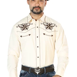 El General Embroidery Western Shirt Beige/Black 126684