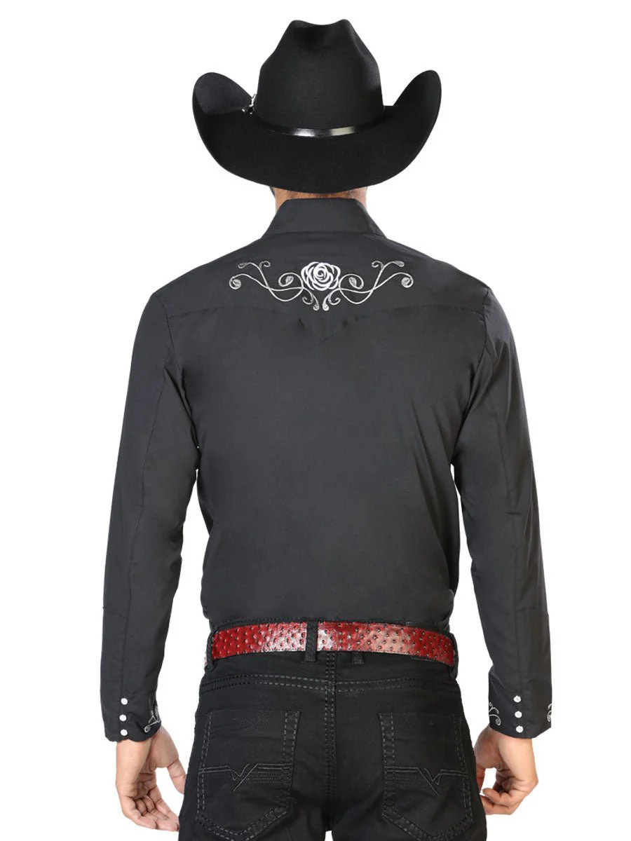 El General Embroidery Western Shirt Black/White 42937 - Imagen 3