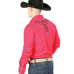 El General Embroidery Western Shirt Red/Black 42889