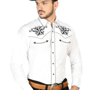 El General Embroidery Western Shirt White/Black 126683