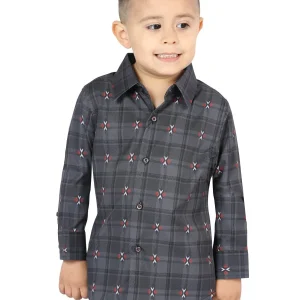 El General Gray/Brown Casual Long-Sleeve Shirt 44742