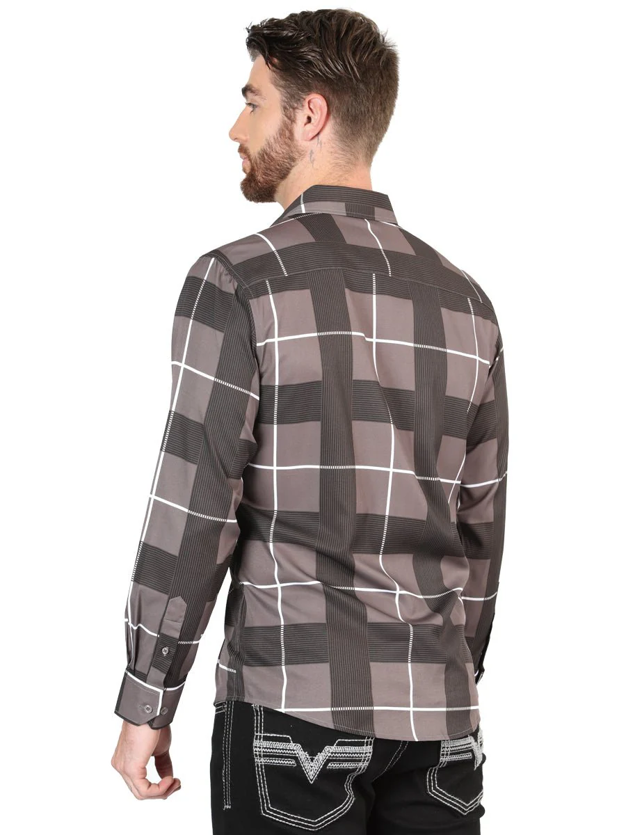 El General Grey Casual Long-Sleeve Shirt 44602 - Imagen 4