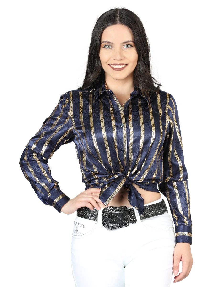 El General Navy/Gold Casual Long-Sleeve Shirt 44562 - Imagen 2