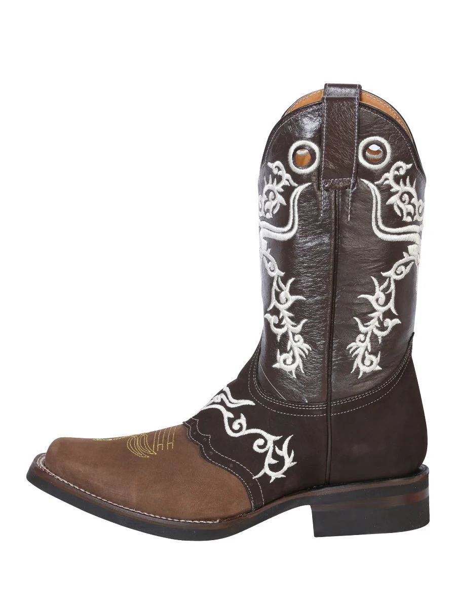 El General Rodeo Boot - Crazy Brown/Dark Brown with Embroidery 34311 - Imagen 3