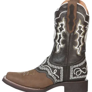 El General Rodeo Boot - Nobuck Dark Brown with Embroidery 51117
