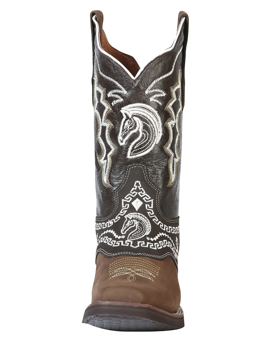 El General Rodeo Boot - Nobuck Dark Brown with Embroidery 51117 - Imagen 3