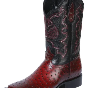 El General Rodeo Boot - Printed Ostrich Burgundy 41901