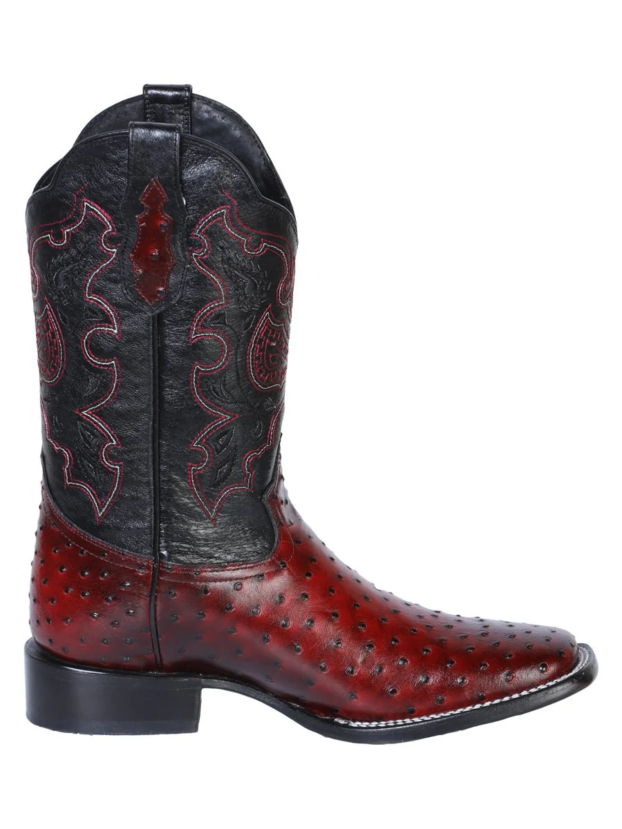 El General Rodeo Boot - Printed Ostrich Burgundy 41901 - Imagen 3