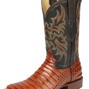 El General Rodeo - Printed Caiman Leather Boots - Cogñac 44939