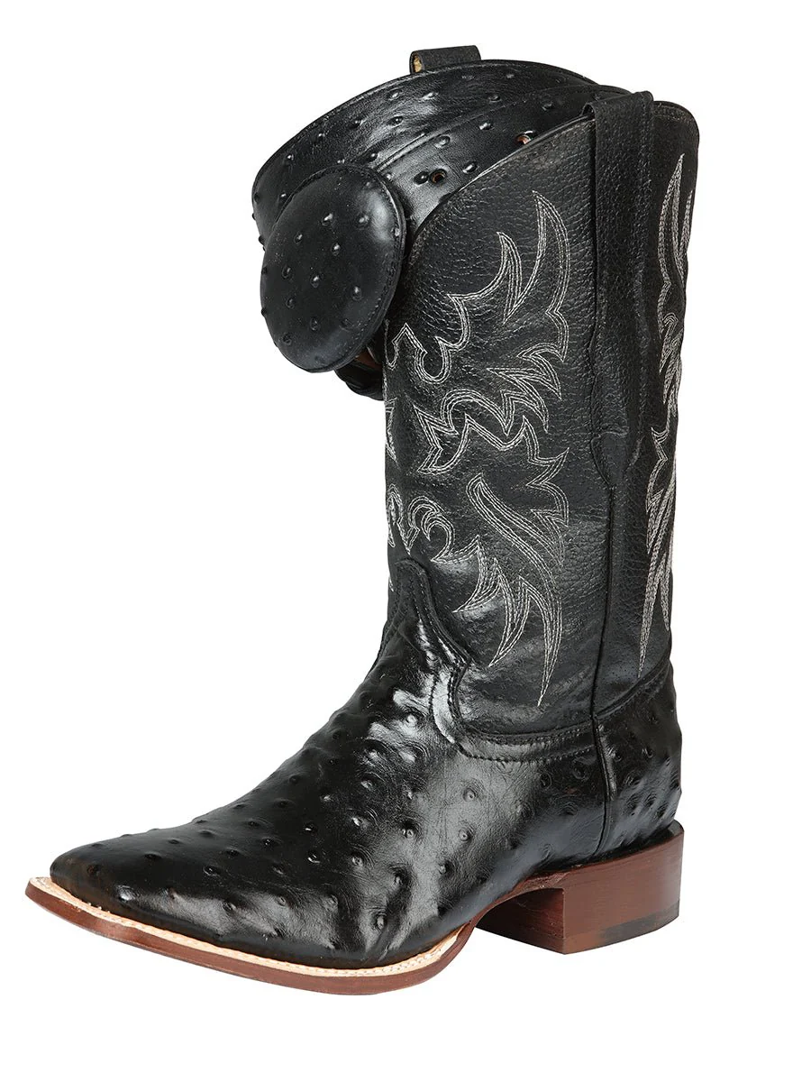 El General Rodeo - Printed Ostrich leather boots - Black 44935 - Imagen 2