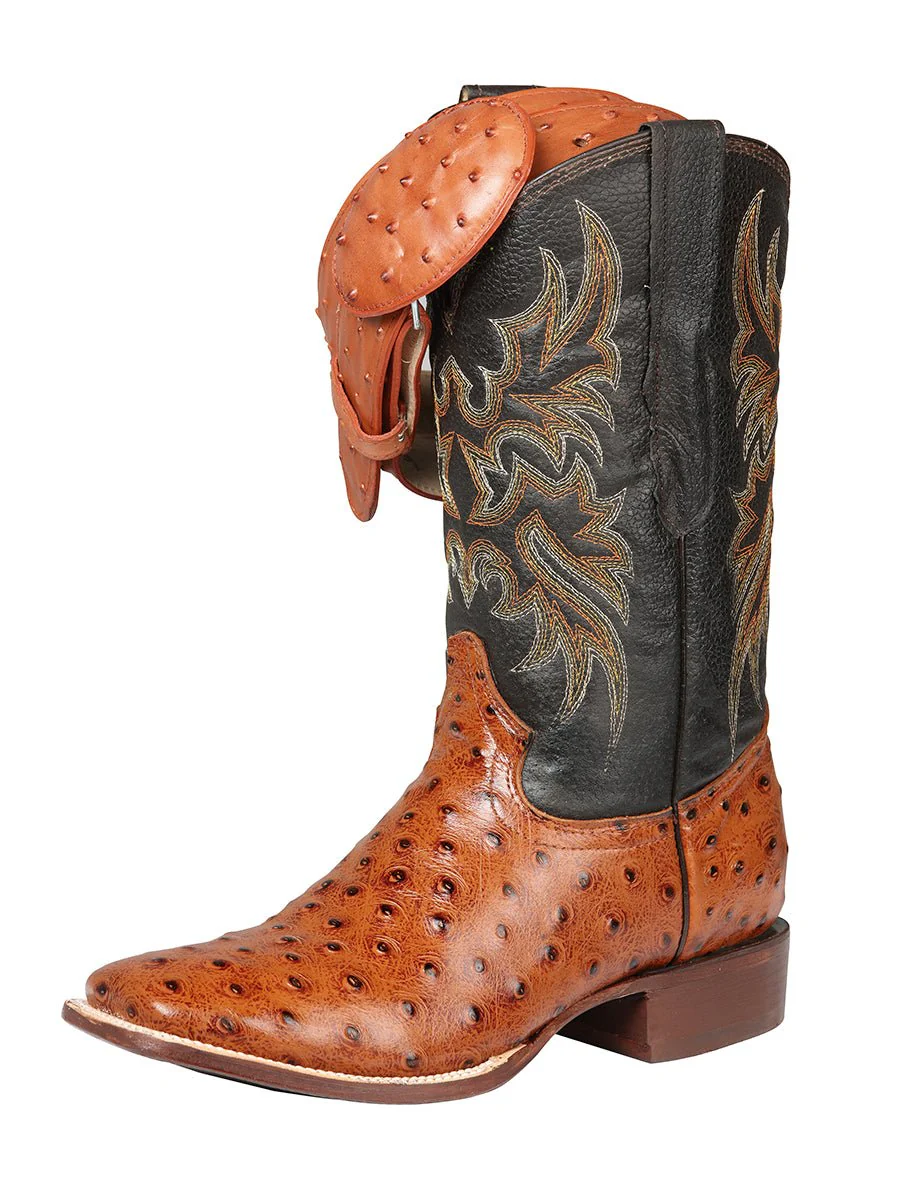 El General Rodeo - Printed Ostrich leather boots - Cogñac 44936 - Imagen 2
