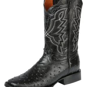 El General Rodeo - Printed Ostrich skin boot - Black 44673