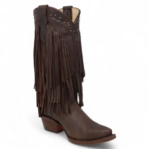 El General Women’s Fringe Western Boots - Choco 45795