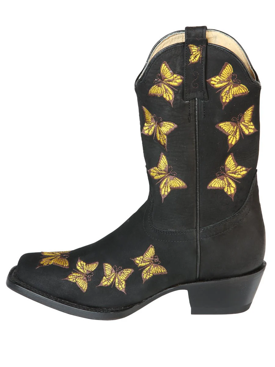 El General Womens Rodeo Boot - Nobuck Black 51220 - Imagen 5