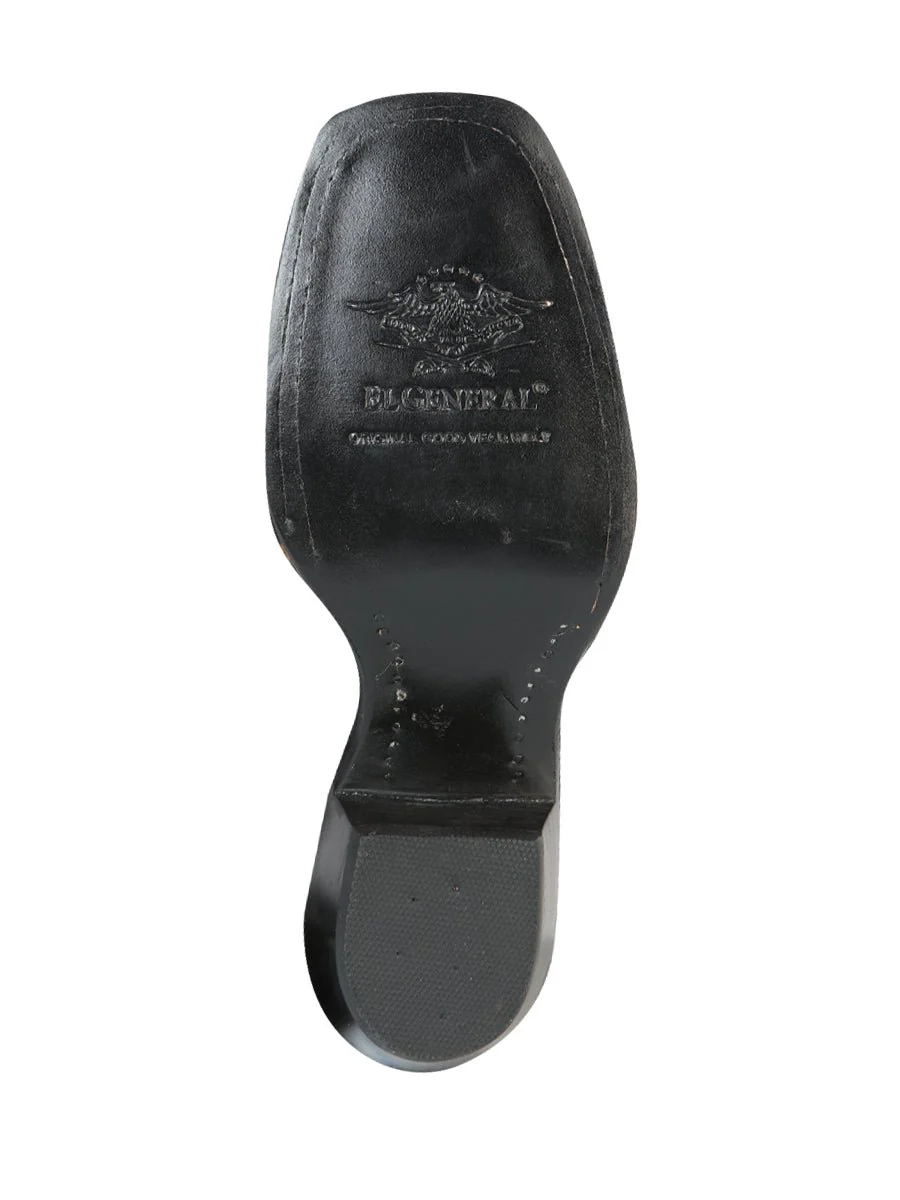 El General Womens Rodeo Boot - Nobuck Black 51220 - Imagen 7