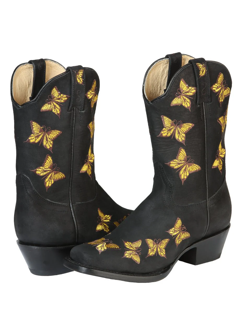 El General Womens Rodeo Boot - Nobuck Black 51220 - Imagen 3