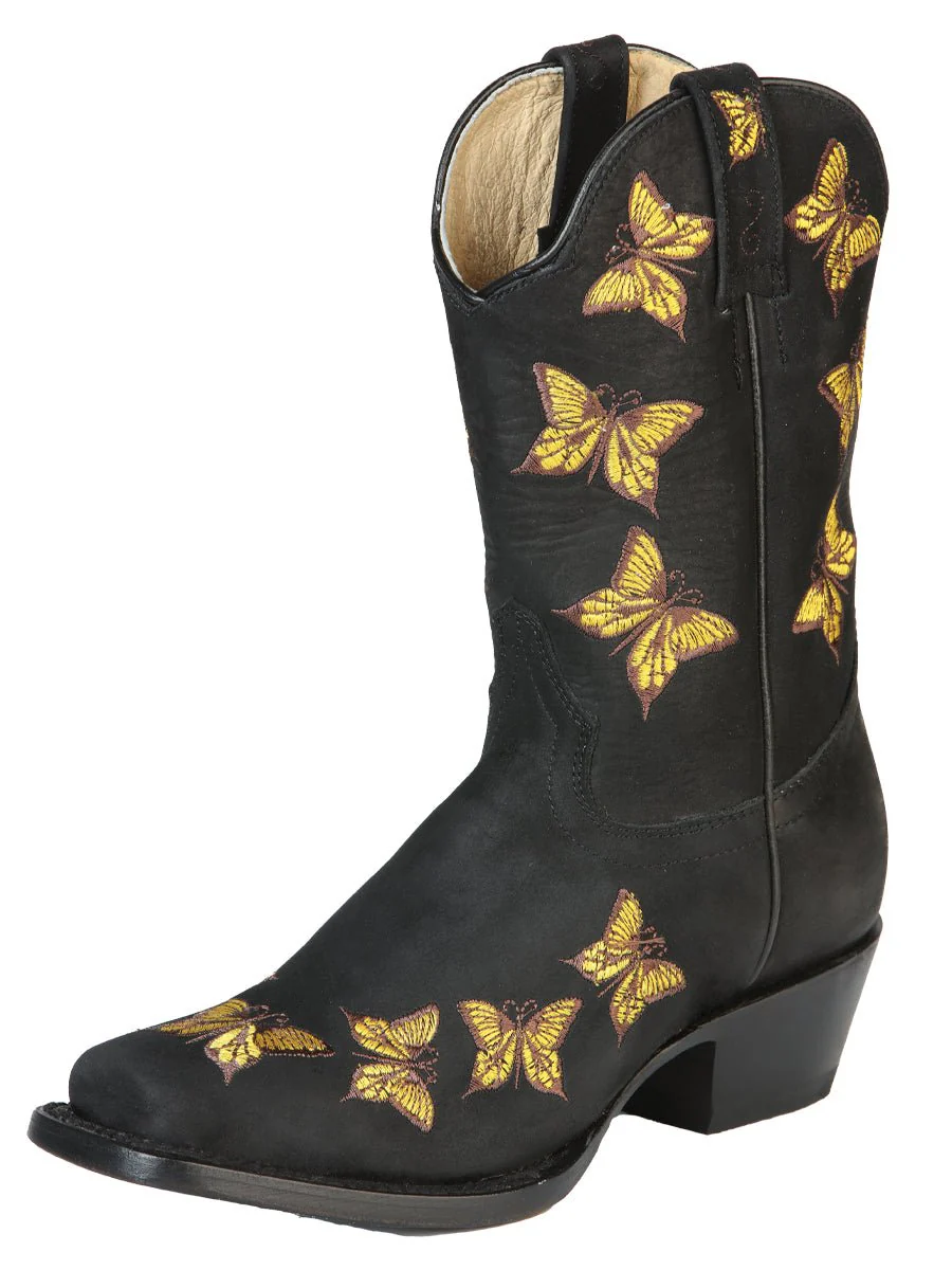 El General Womens Rodeo Boot - Nobuck Black 51220 - Imagen 2