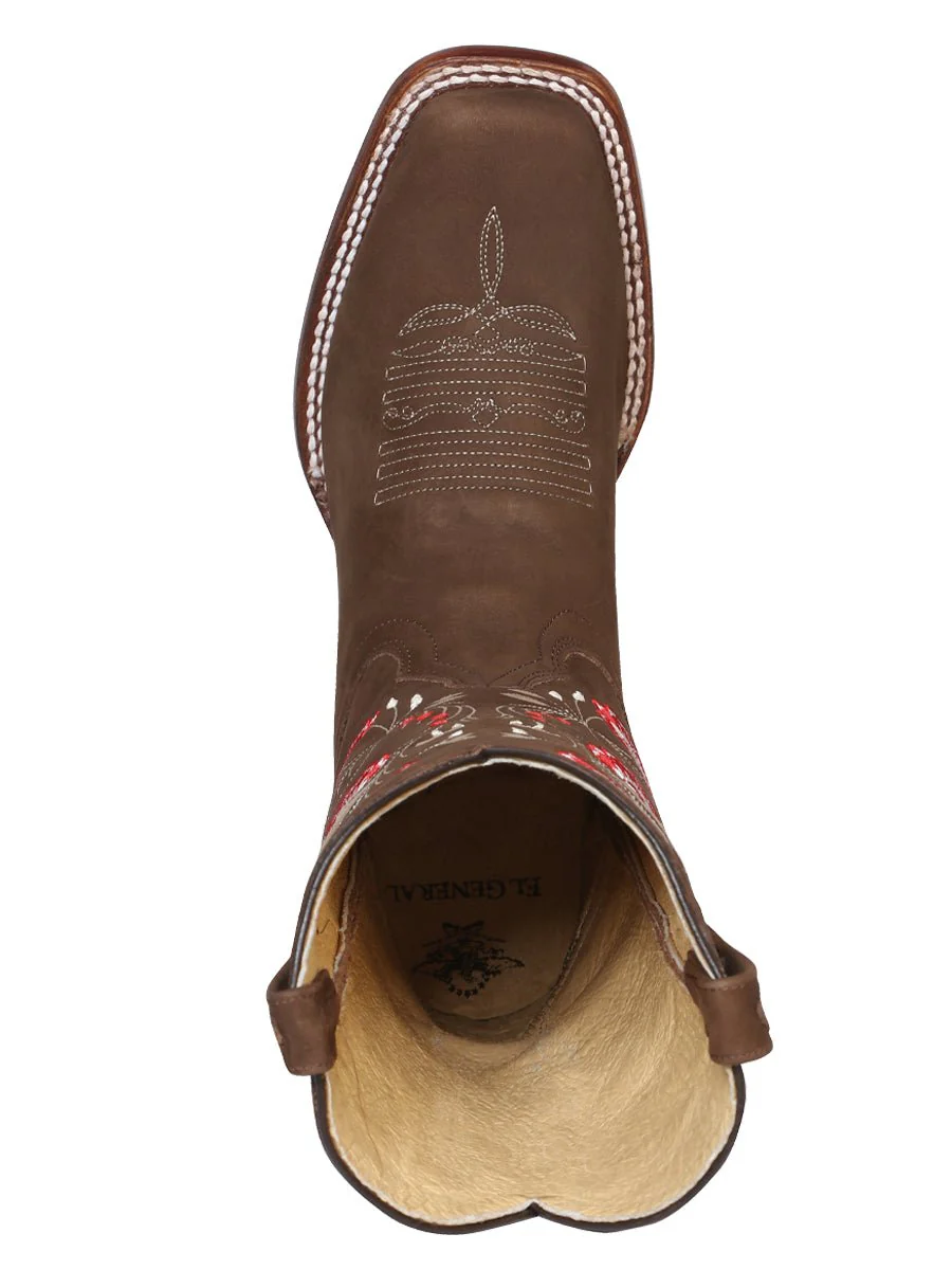 El General Womens Rodeo Boot - Suede Brown 42984 - Imagen 4