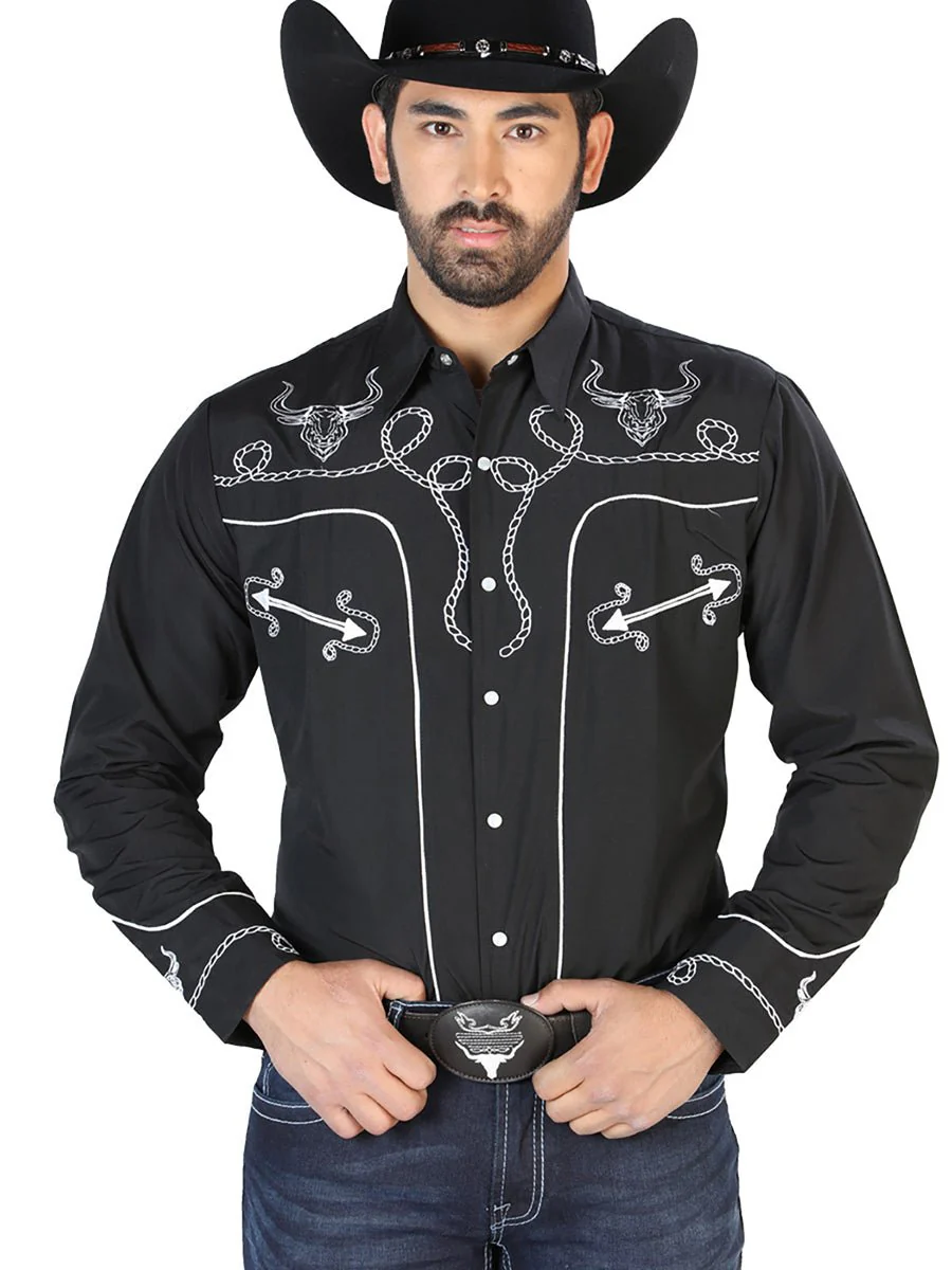 El Señor de los Cielos Embroidery Shirt Black/White 126711