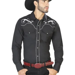 El Señor de los Cielos Embroidery Shirt Black/White 42958