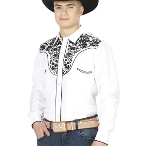 El Señor de los Cielos Embroidery Shirt White/Black 43300