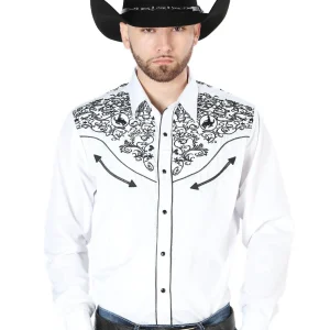 El Señor de los Cielos Embroidery Shirt White/Black 44188