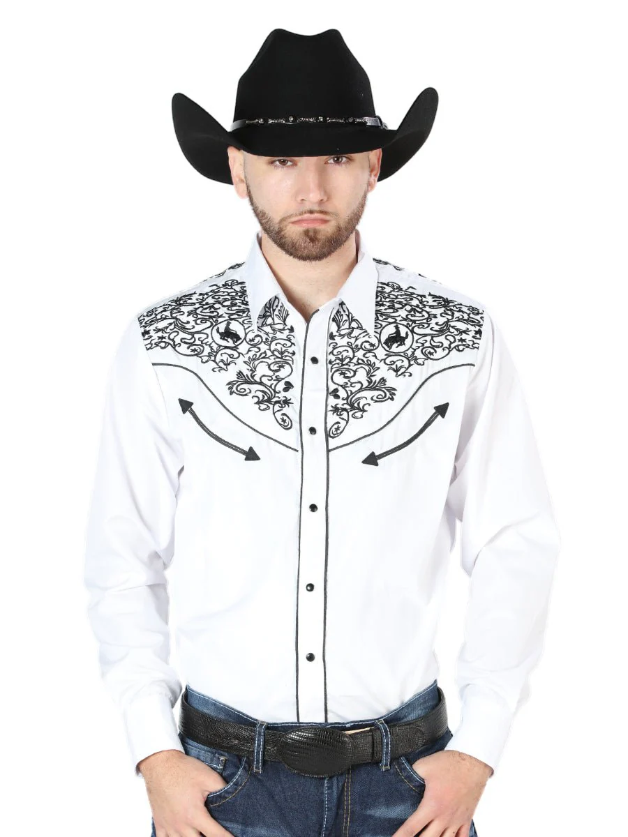 El Señor de los Cielos Embroidery Shirt White/Black 44188