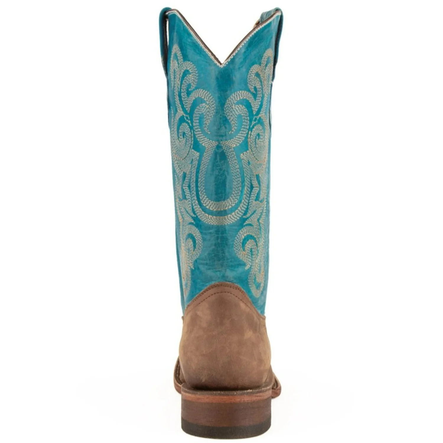 Ferrini Men's Hunter Square Toe Boots Handcrafted - Chocolate/Turquoise 1269350 - Imagen 6