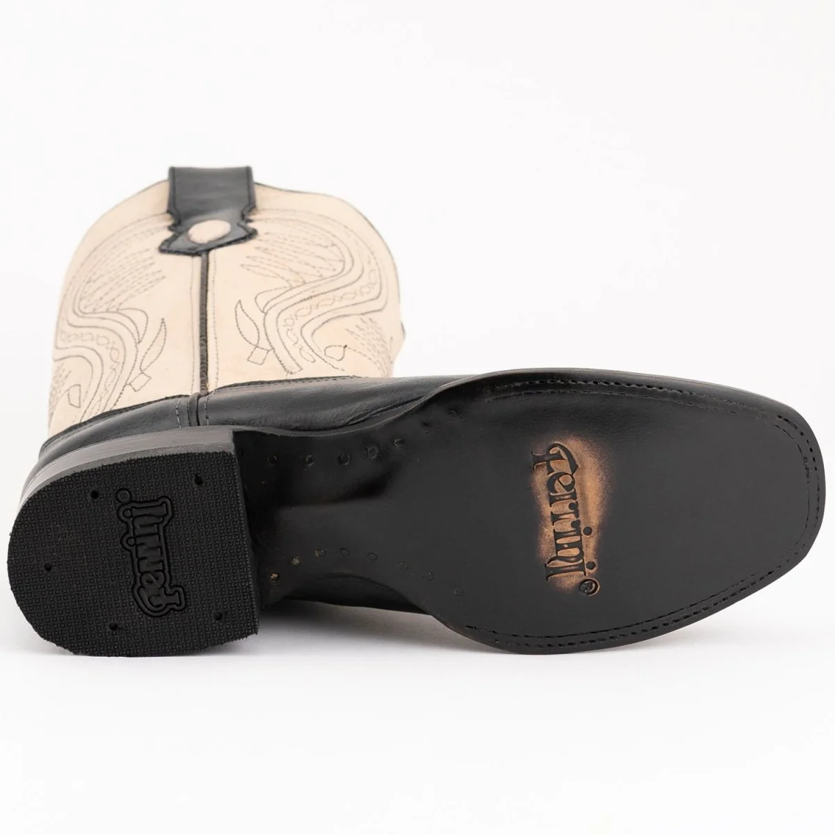 Ferrini Men's Blaze Leather Narrow Square Toe Boots Handcrafted - Black 1327104 - Imagen 7