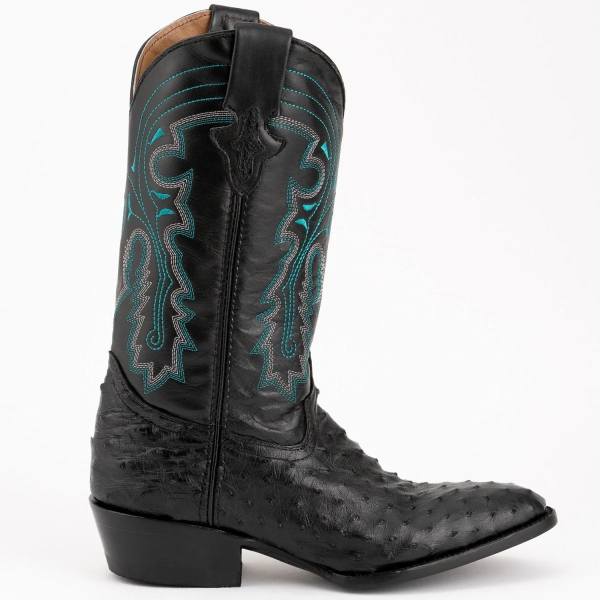 Ferrini Men's Colt Full Quill Ostrich Boots Handcrafted - Black 1011104 - Imagen 4