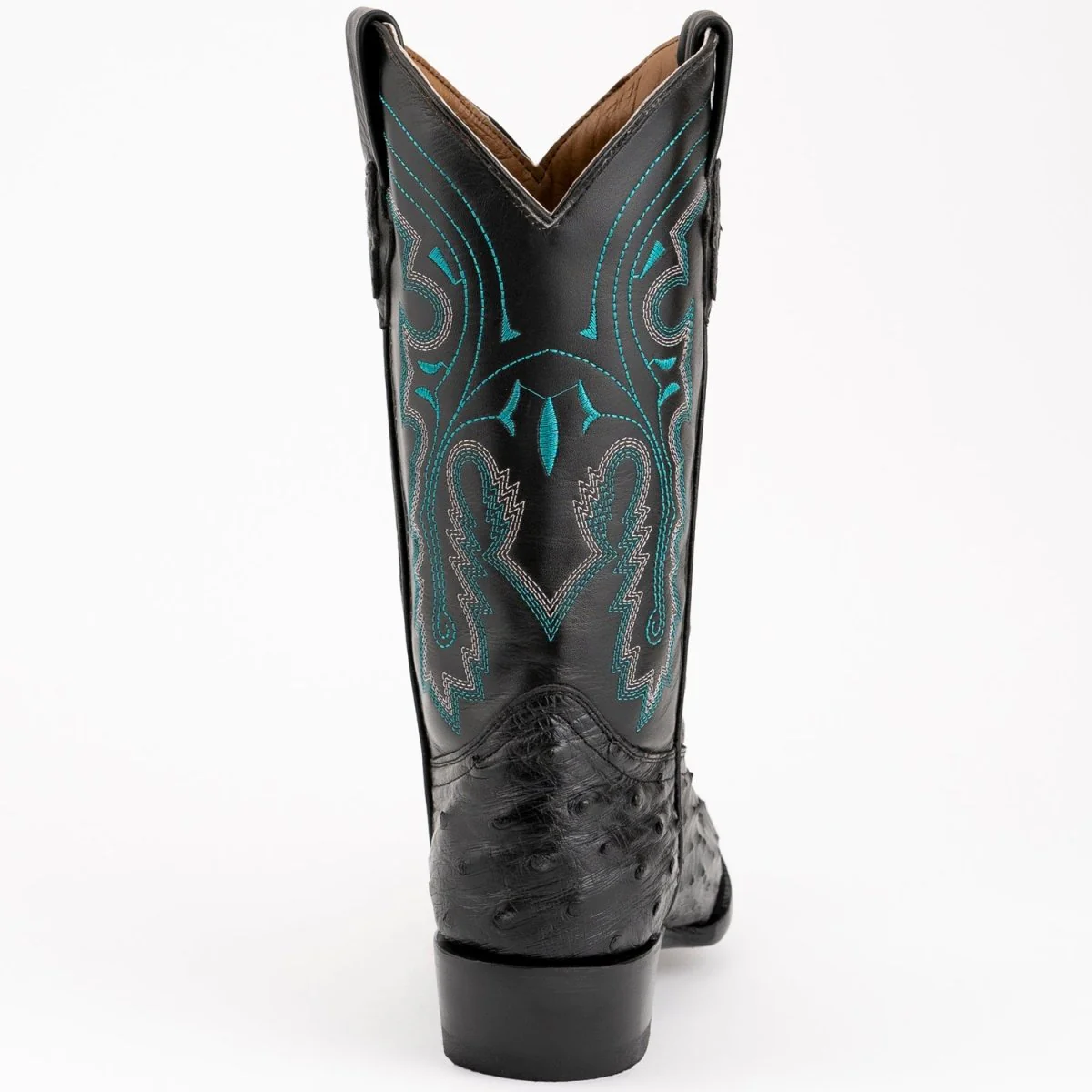 Ferrini Men's Colt Full Quill Ostrich Boots Handcrafted - Black 1011104 - Imagen 6