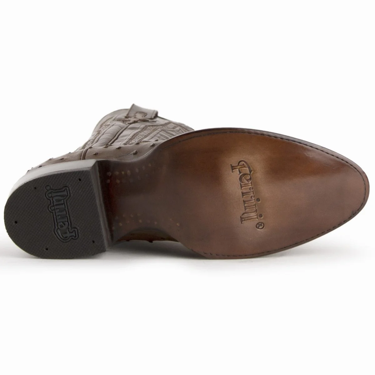 Ferrini Men's Colt Full Quill Ostrich Boots Handcrafted - Kango Brown 1011107 - Imagen 7